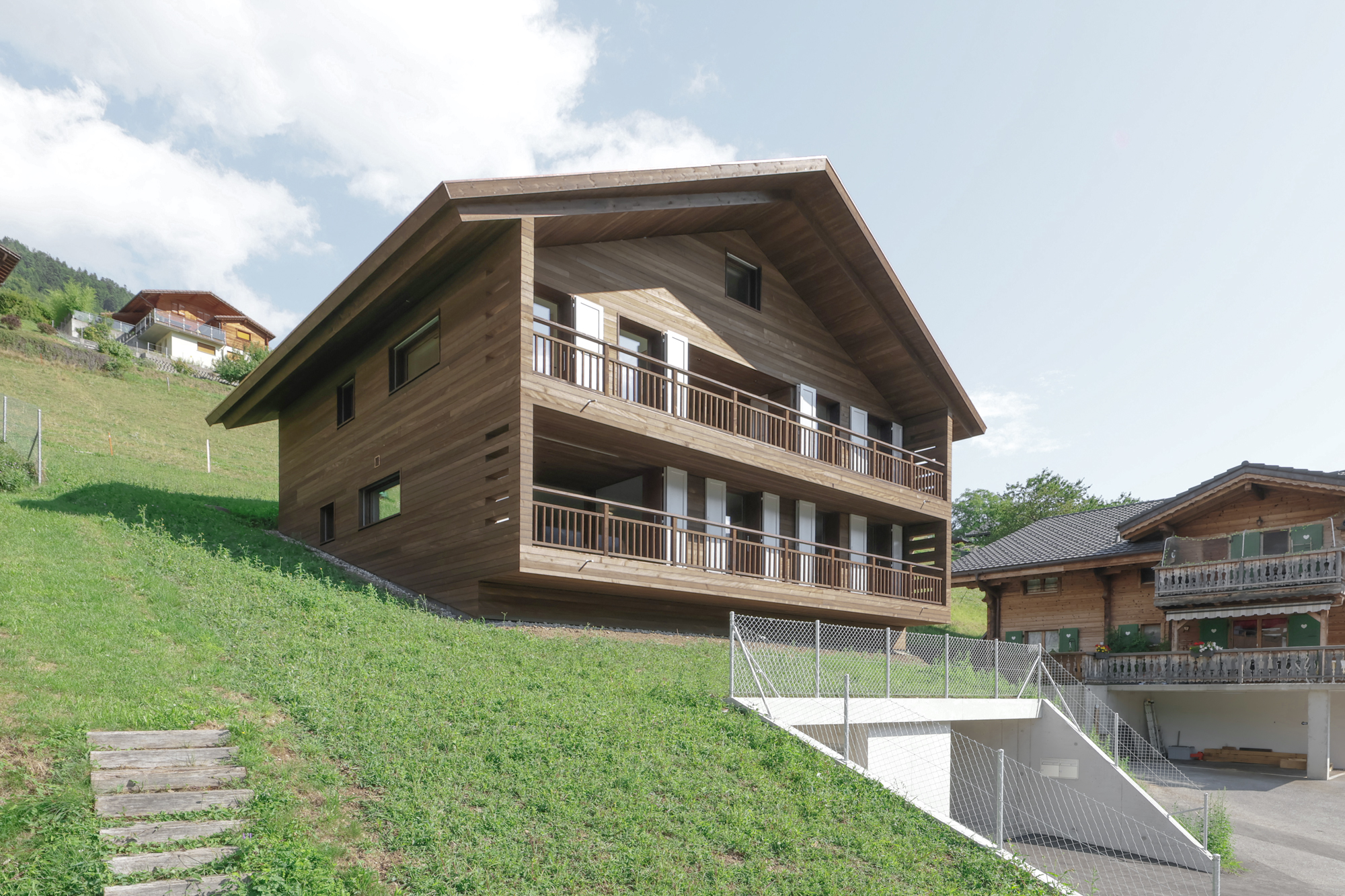 Construction d'un chalet à Troistorrents (VS) — photo du chantier