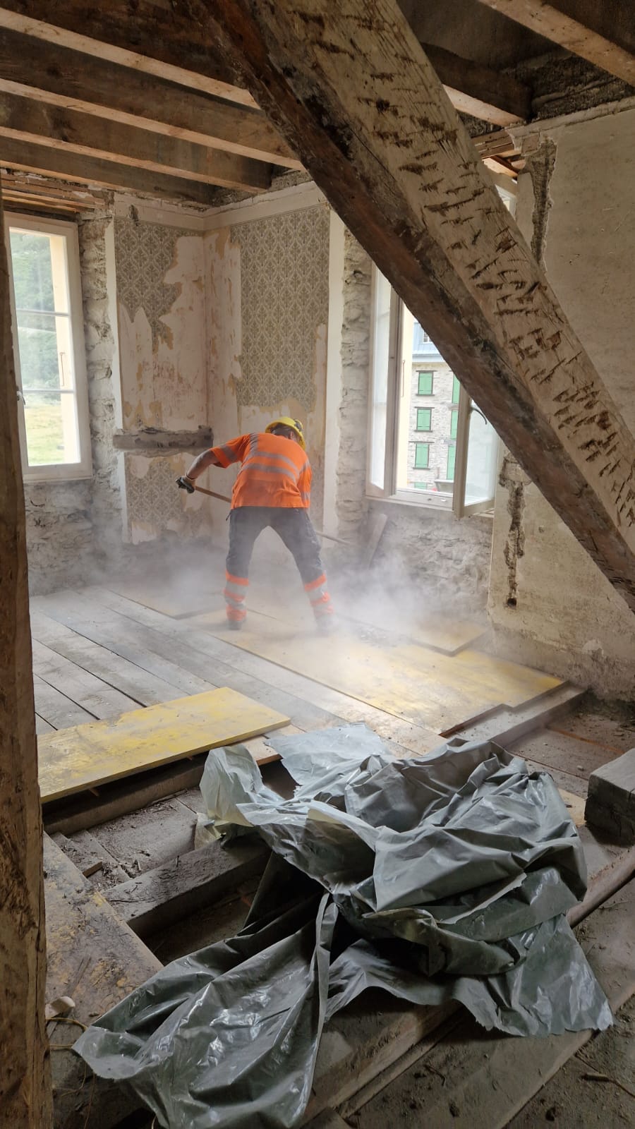 Transformation et rénovation de l’Hôtel Glacier du Rhône à Gletsch — photo du chantier