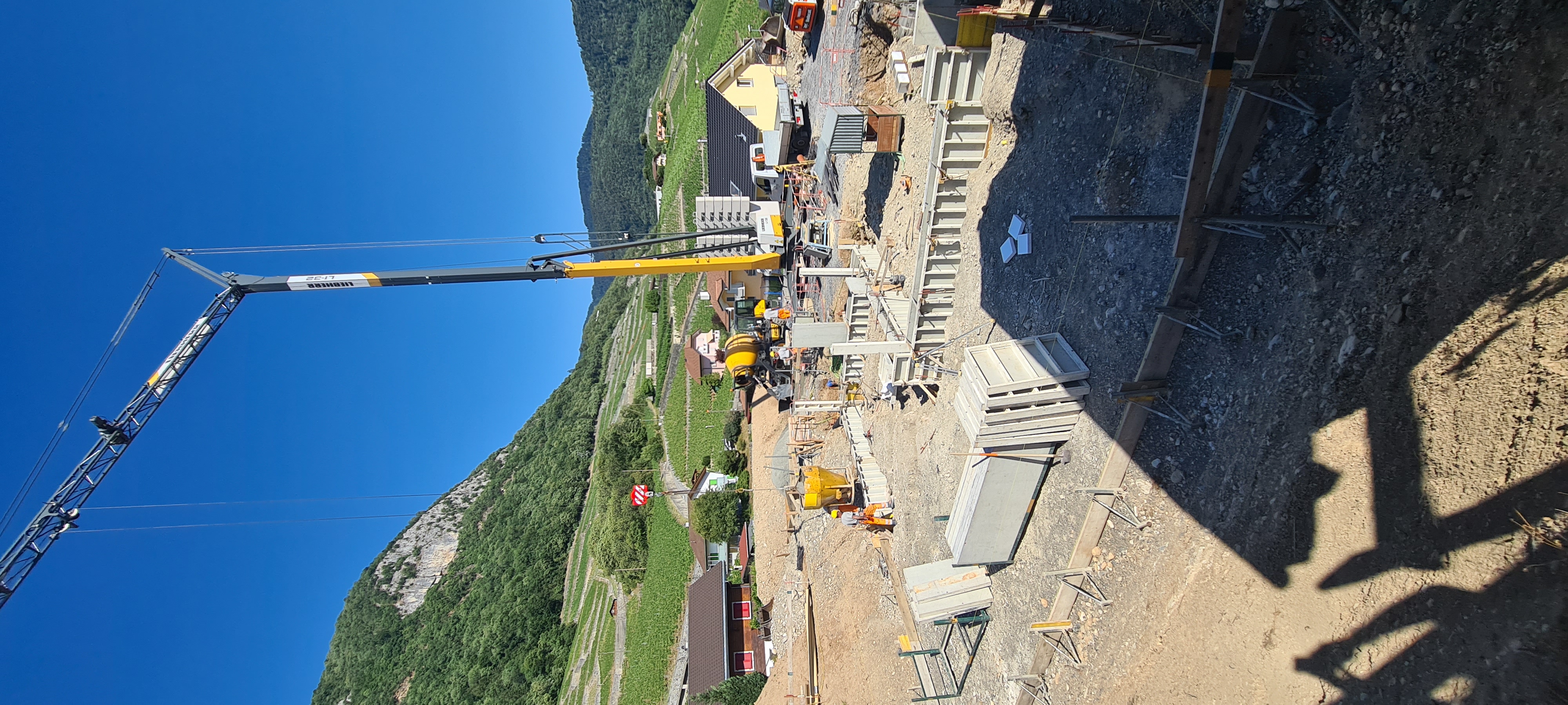 Construction d’une villa bi-familiale Merinat-Berset à Aigle — photo du chantier