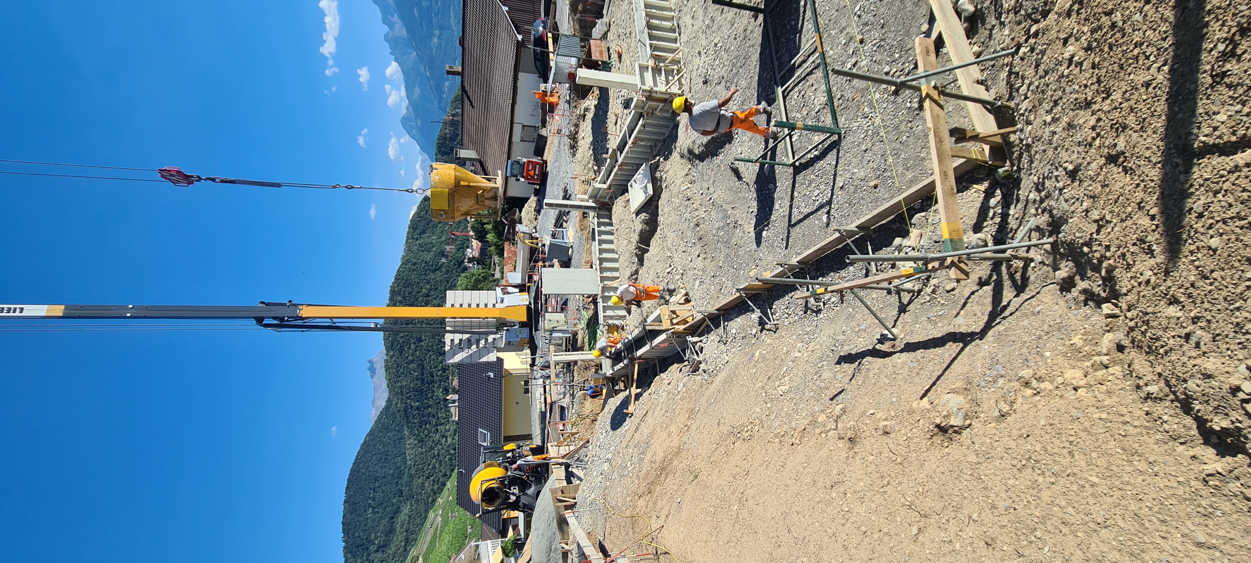 Construction d’une villa bi-familiale Merinat-Berset à Aigle — photo du chantier
