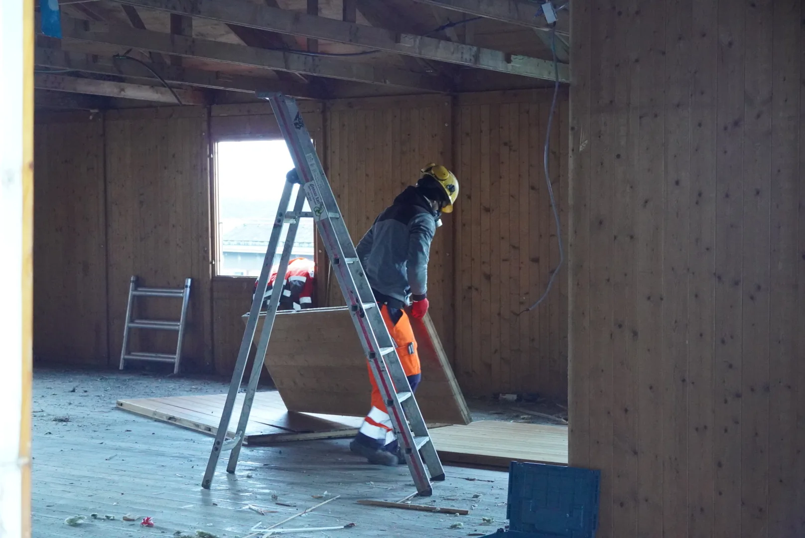Démolition d’un dortoir à Villeneuve — photo du chantier